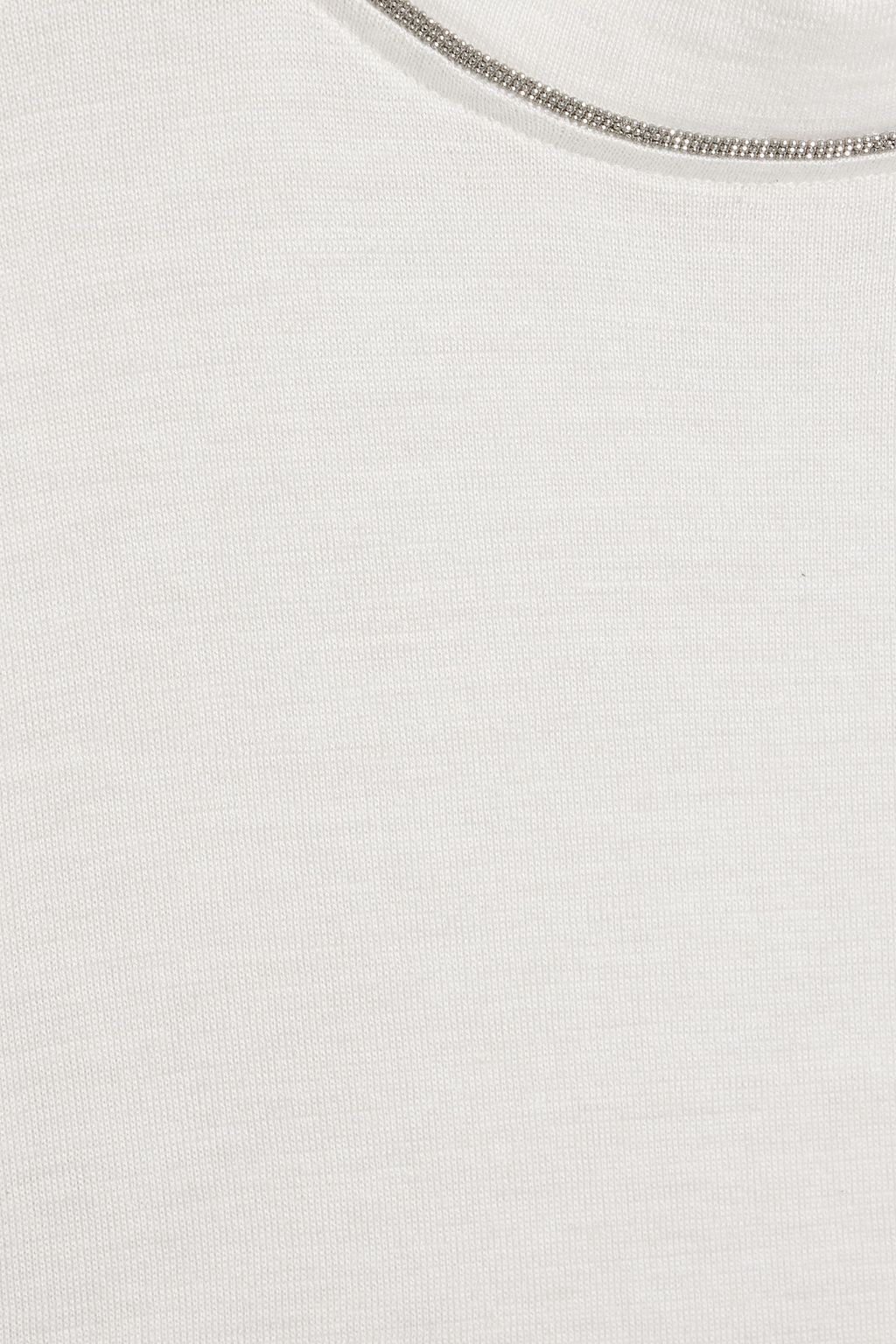 BRUNELLO CUCINELLI Bead-embellished cashmere and silk-blend top