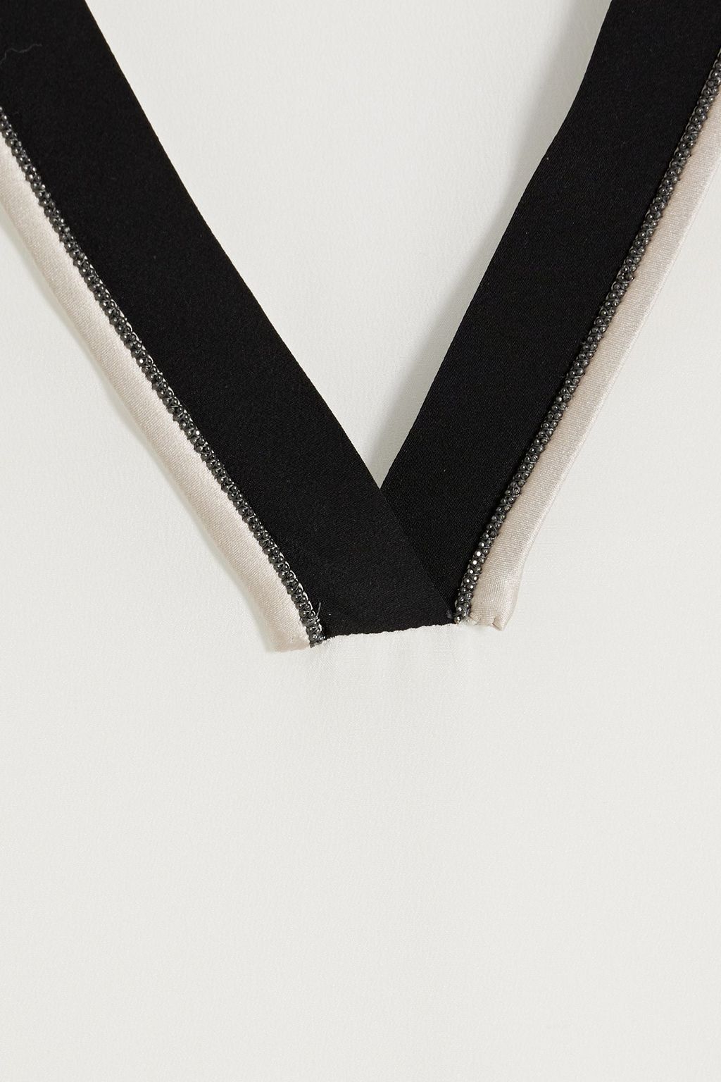 BRUNELLO CUCINELLI Bead-embellished silk-crepe blouse