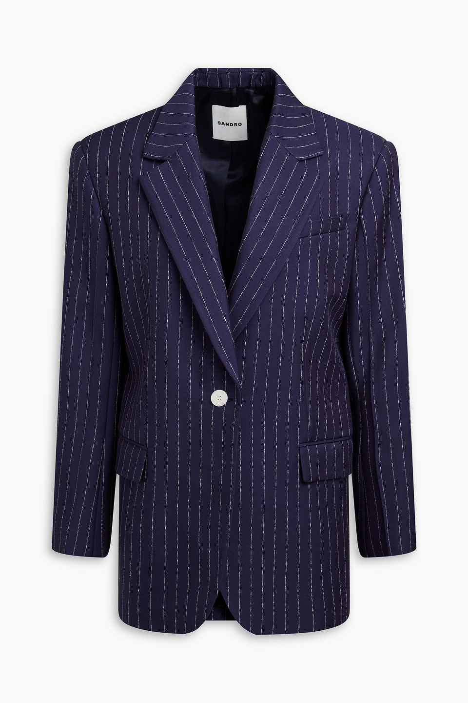 Sandro Blazer Aus Twill Mit Nadelstreifen In Marineblau