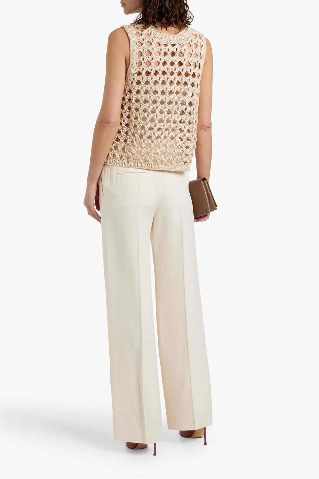 BRUNELLO CUCINELLI Crocheted jute-blend vest