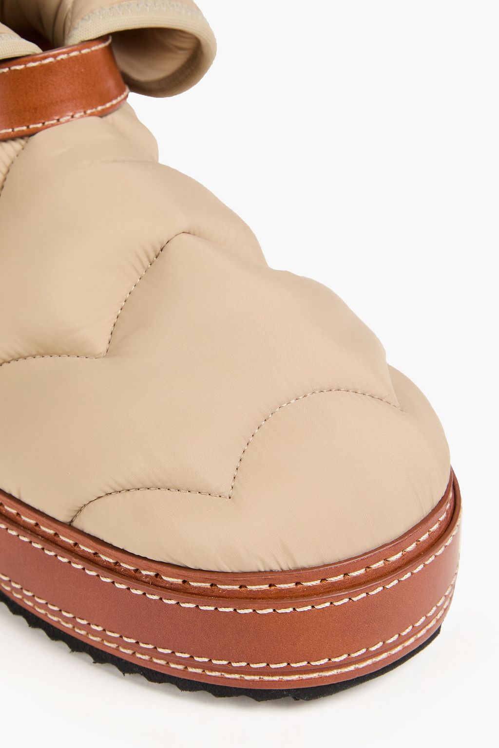 CHLOÉ Quilted shell and leather snow boots