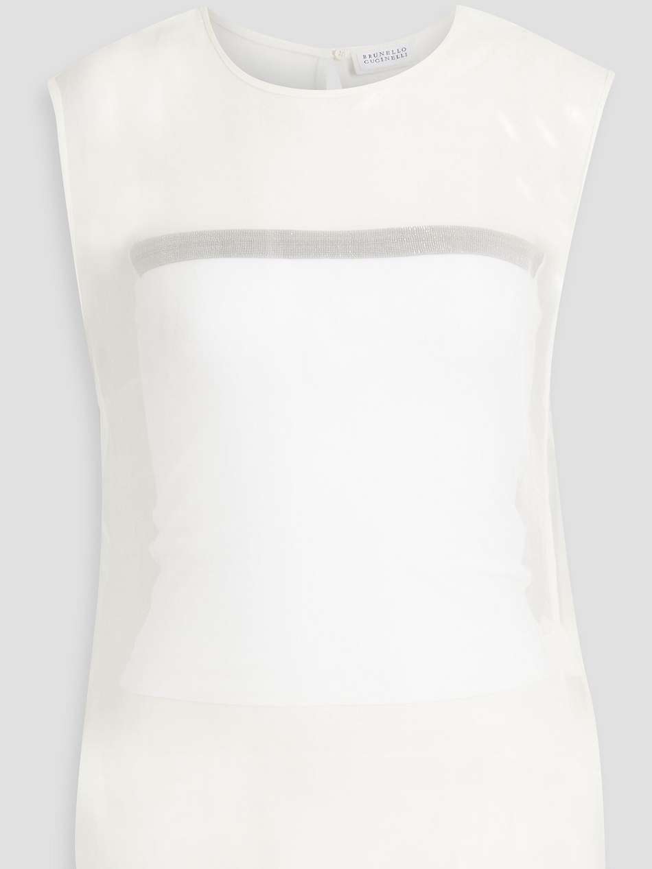 bead-embellished silk-organza top