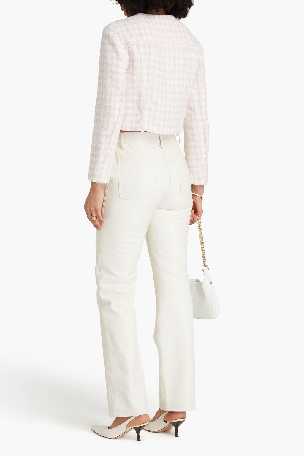 SANDRO Frayed metallic tweed jacket