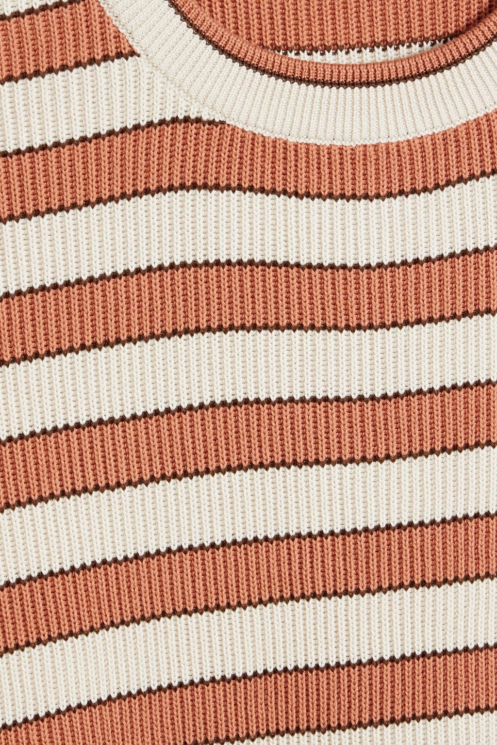 BRUNELLO CUCINELLI Bead-embellished striped ribbed cotton top