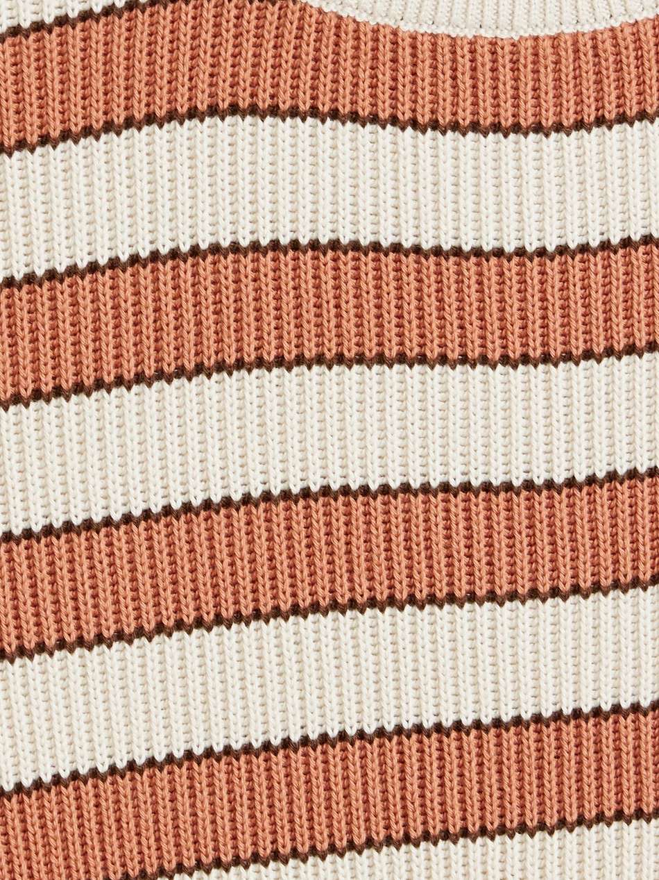 bead-embellished striped ribbed cotton top