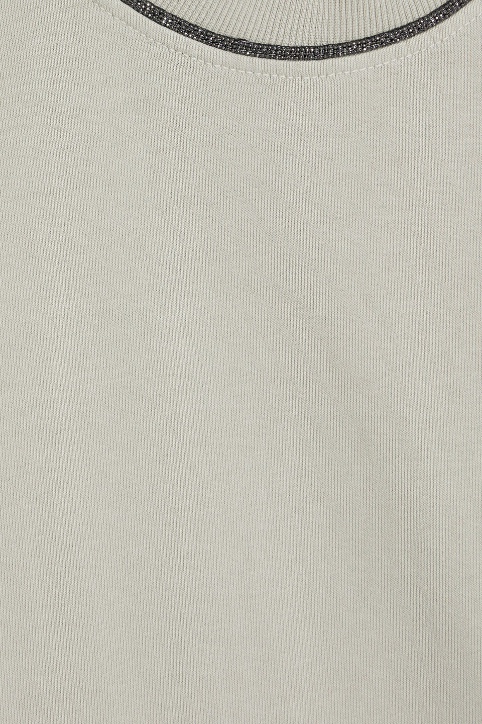 Brunello Cucinelli Bead-embellished French Cotton-terry T-shirt In Sage Green