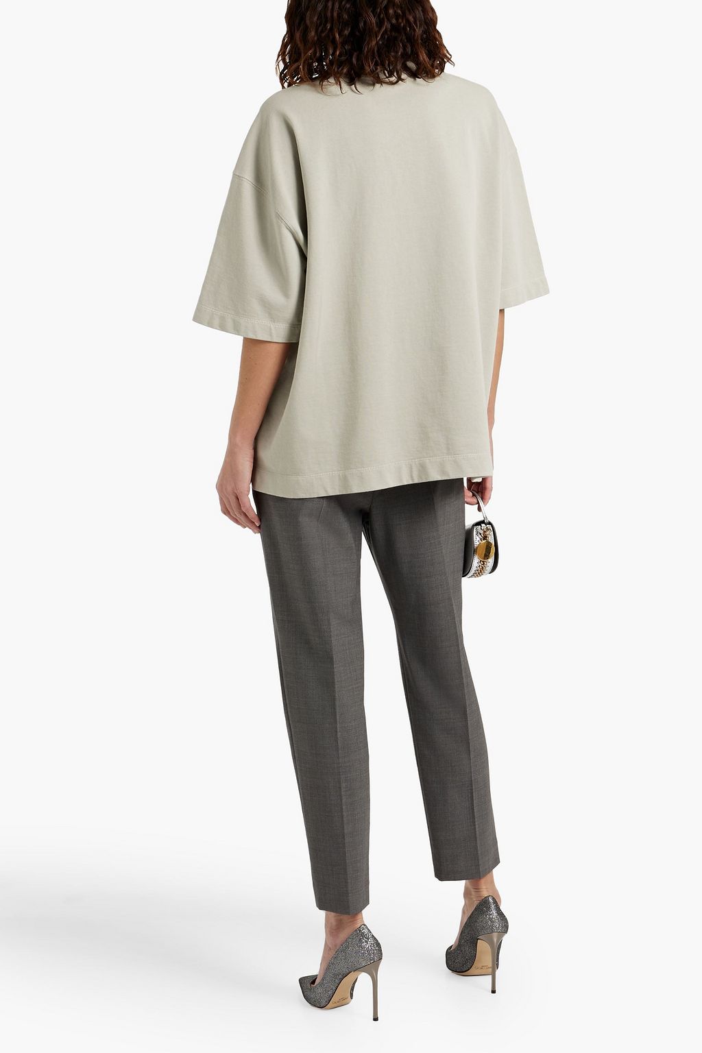 BRUNELLO CUCINELLI Bead-embellished French cotton-terry T-shirt