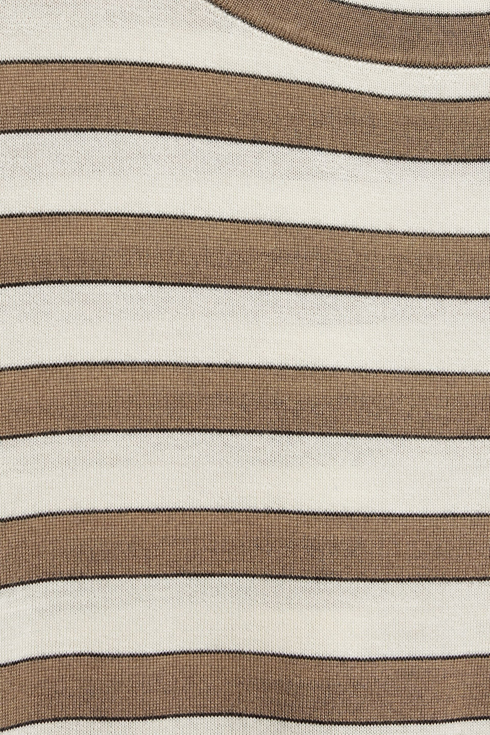Brunello Cucinelli Striped Cashmere And Silk-blend Top In Ecru