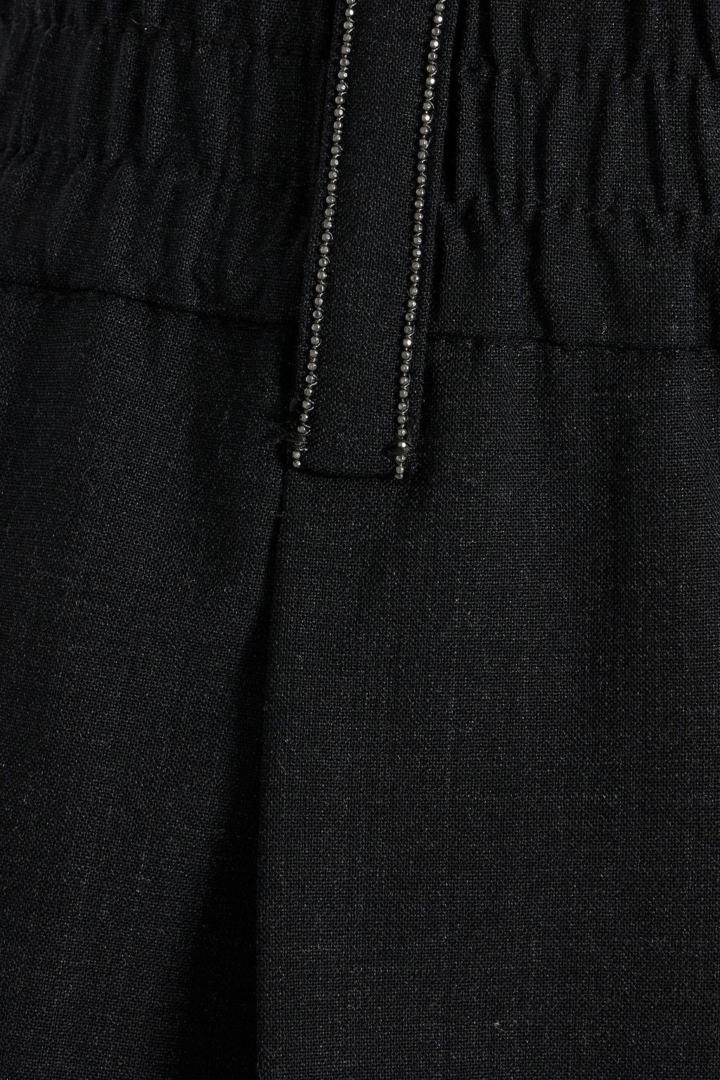 BRUNELLO CUCINELLI Bead-embellished pleated wool-blend tapered pants