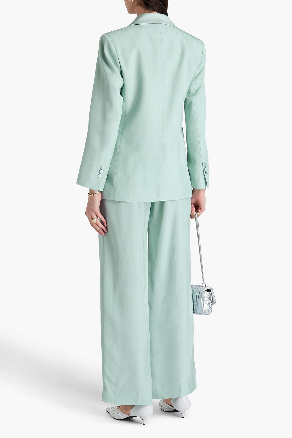  Sandro - Double-breasted Crepe Blazer - Green - Fr 40 