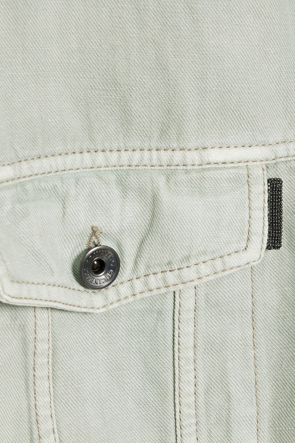 BRUNELLO CUCINELLI Bead-embellished denim jacket