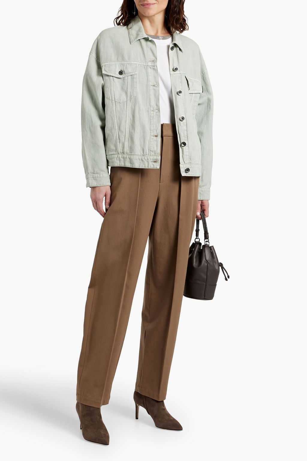 BRUNELLO CUCINELLI Bead-embellished denim jacket