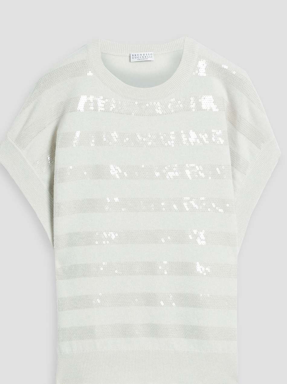 sequin-embellished cashmere top