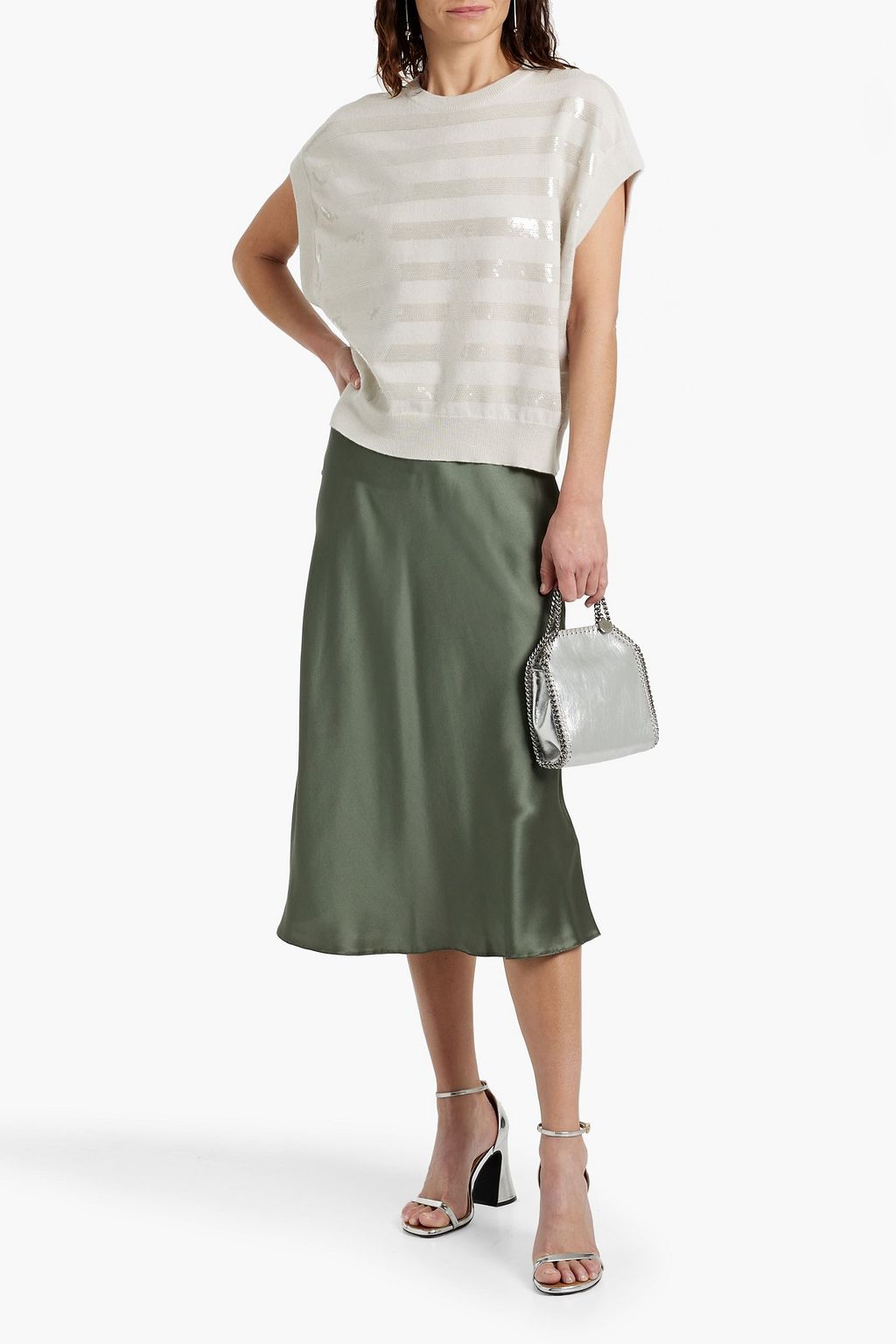 BRUNELLO CUCINELLI Sequin-embellished cashmere top