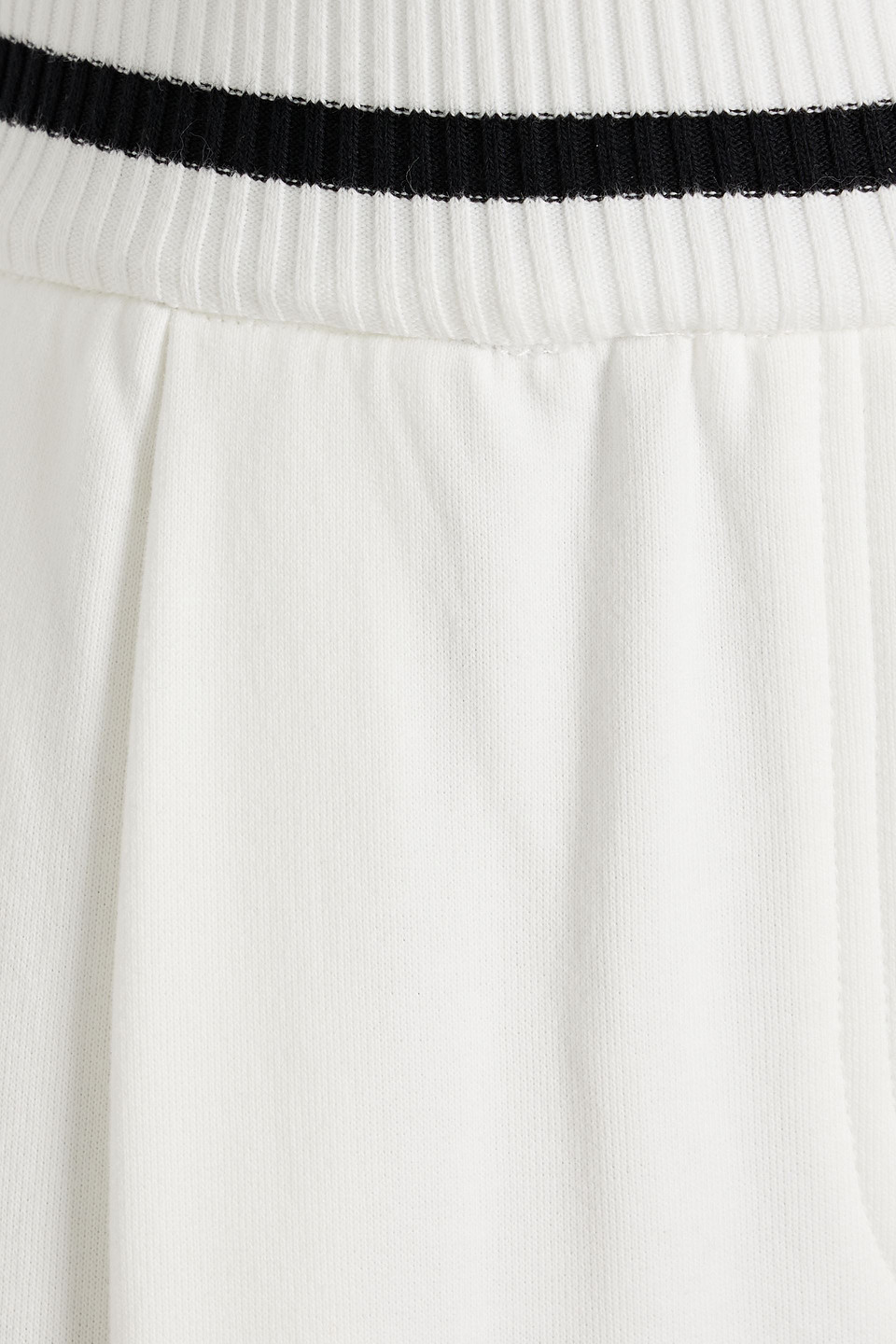 Shop Brunello Cucinelli French Cotton-terry Wide-leg Pants In Off-white