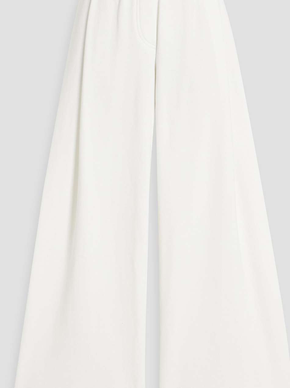 french cotton-terry wide-leg pants