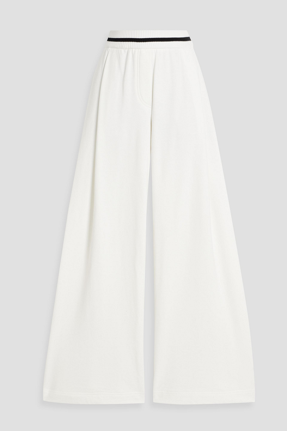Brunello Cucinelli French Cotton-terry Wide-leg Pants In Off-white