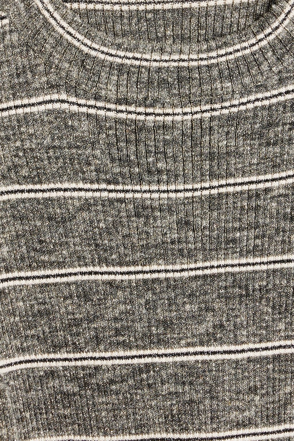 BRUNELLO CUCINELLI Metallic striped ribbed-knit top