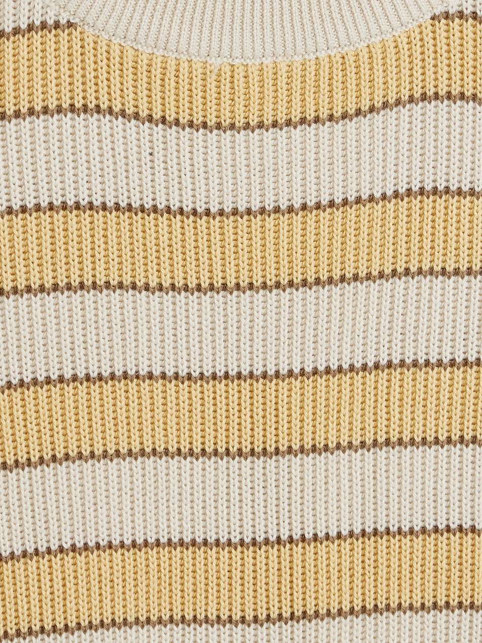bead-embellished striped ribbed cotton top