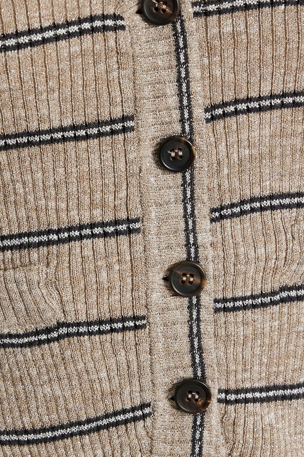 BRUNELLO CUCINELLI Metallic striped ribbed-knit vest