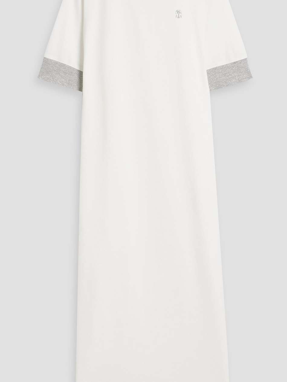 stretch cotton-blend midi dress