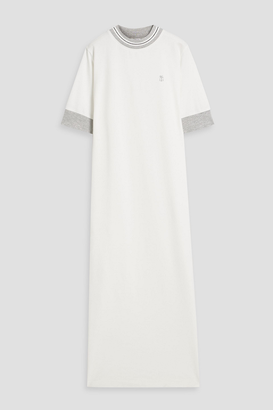 Brunello Cucinelli Stretch Cotton-blend Midi Dress In White