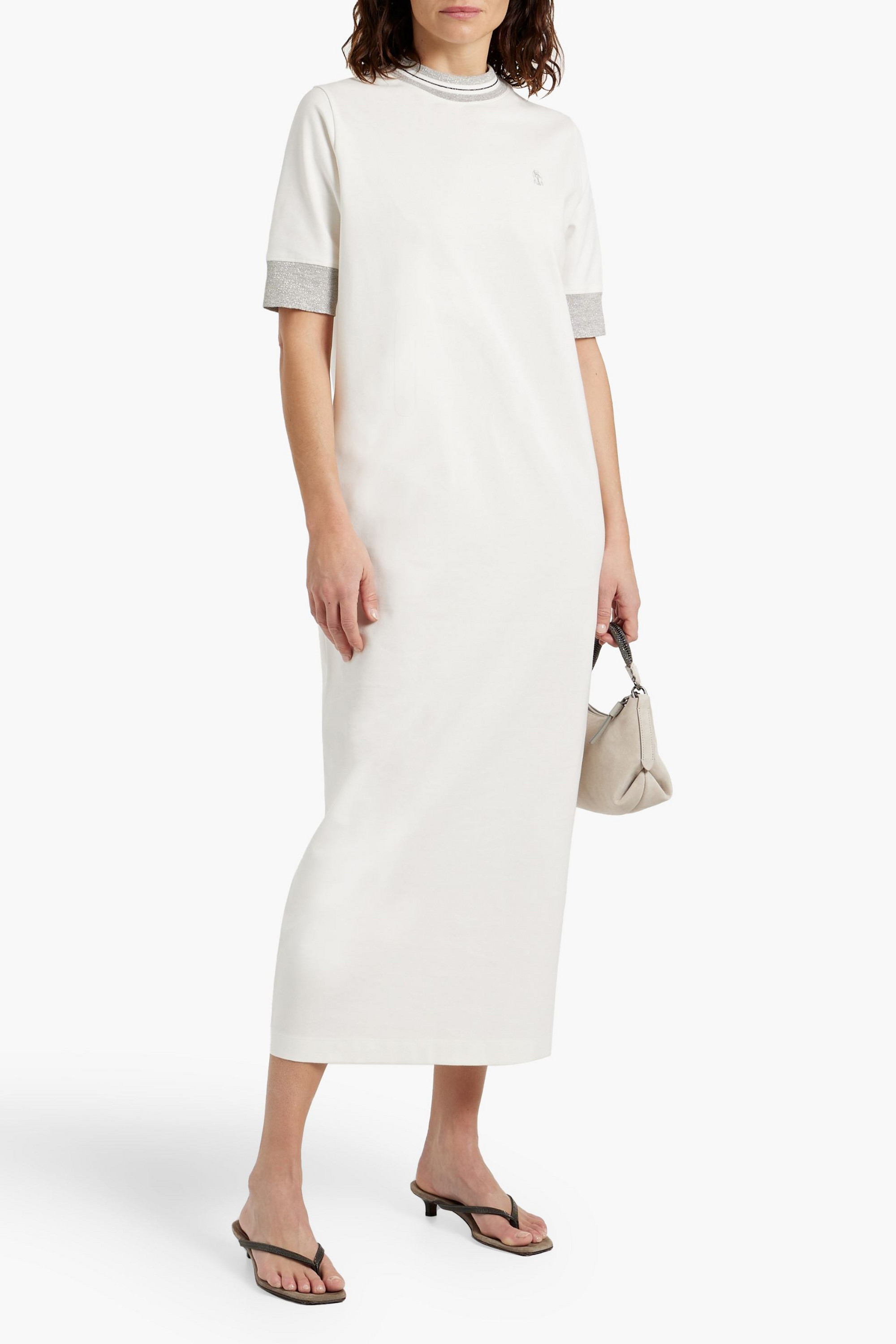 Brunello Cucinelli Stretch cotton-blend midi dress