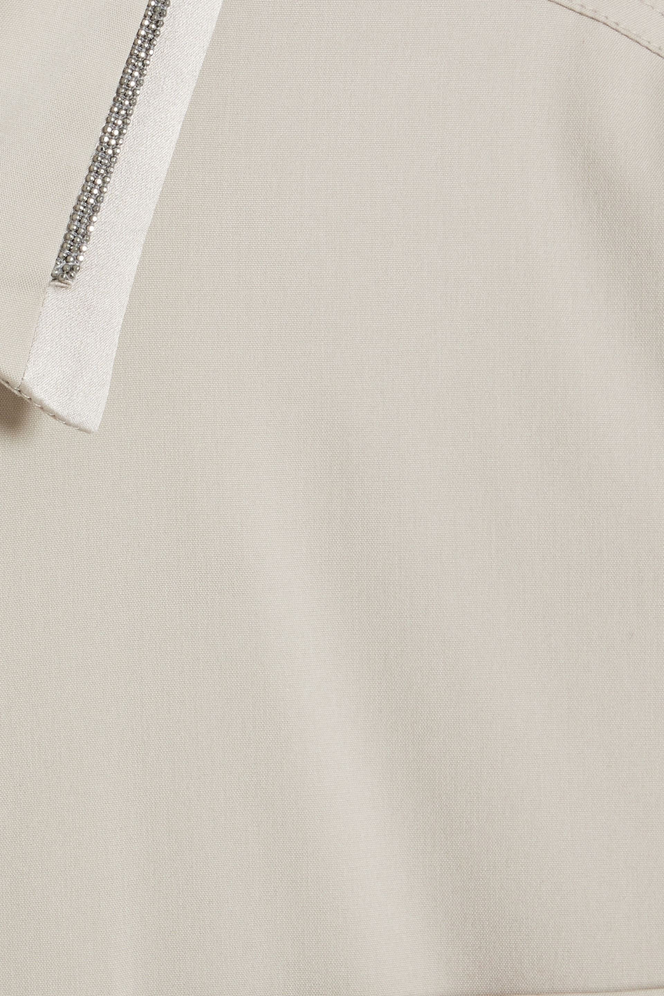 Brunello Cucinelli Bead-embellished Cotton-blend Poplin Shirt In Beige