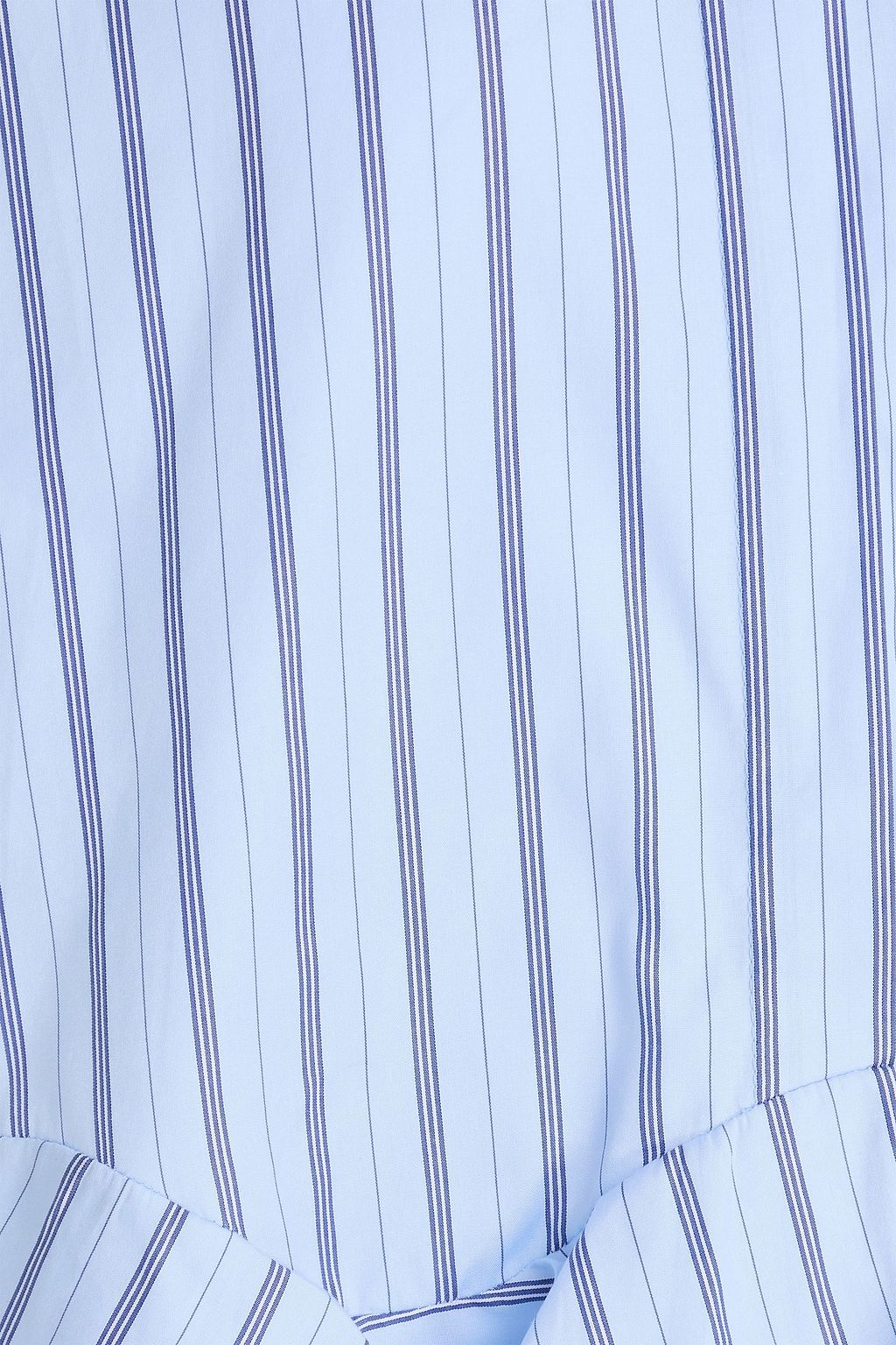 SANDRO Ruffled striped cotton-poplin shirt