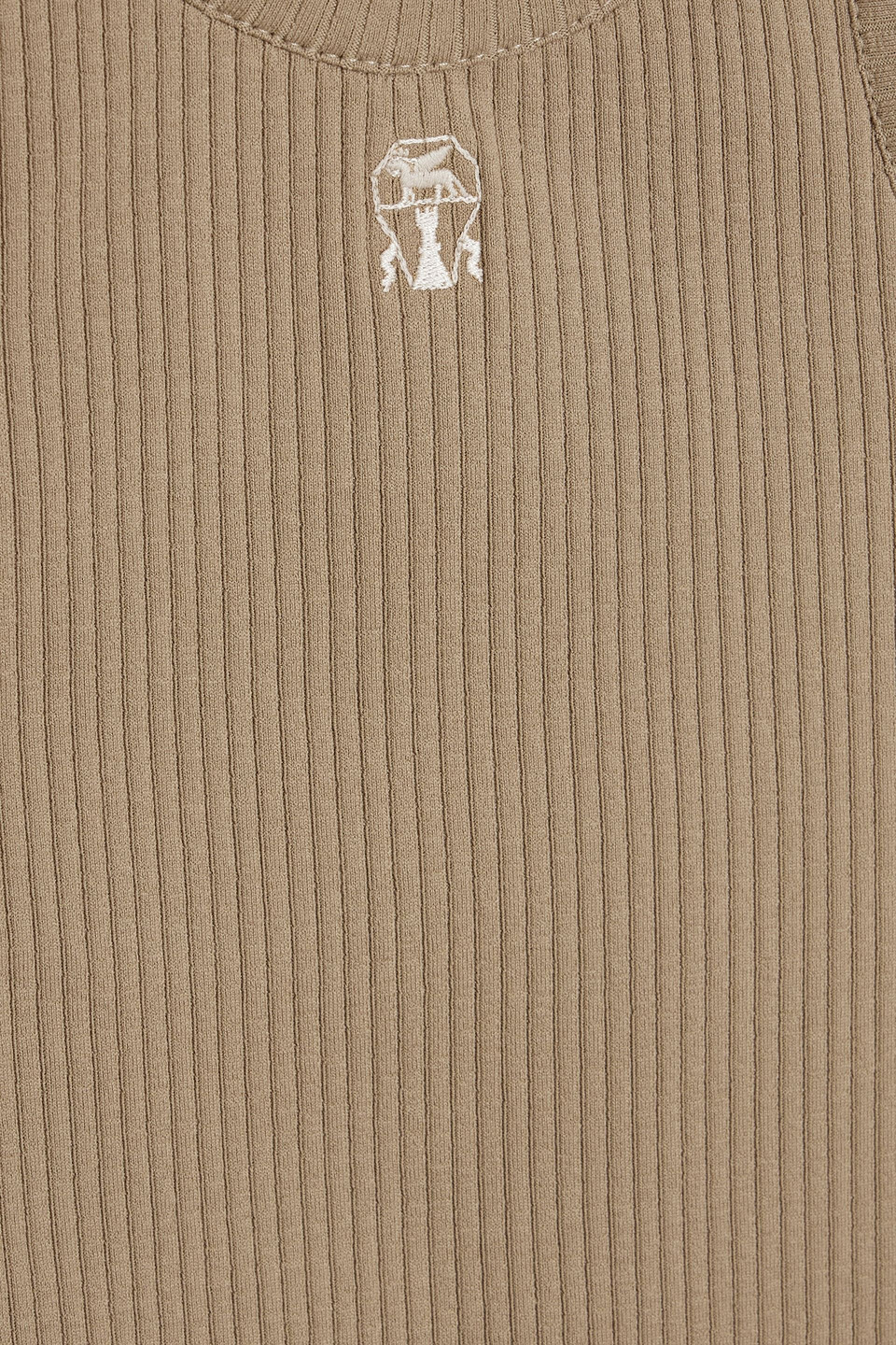 Brunello Cucinelli Layered Ribbed Cotton-blend Midi Dress In Taupe