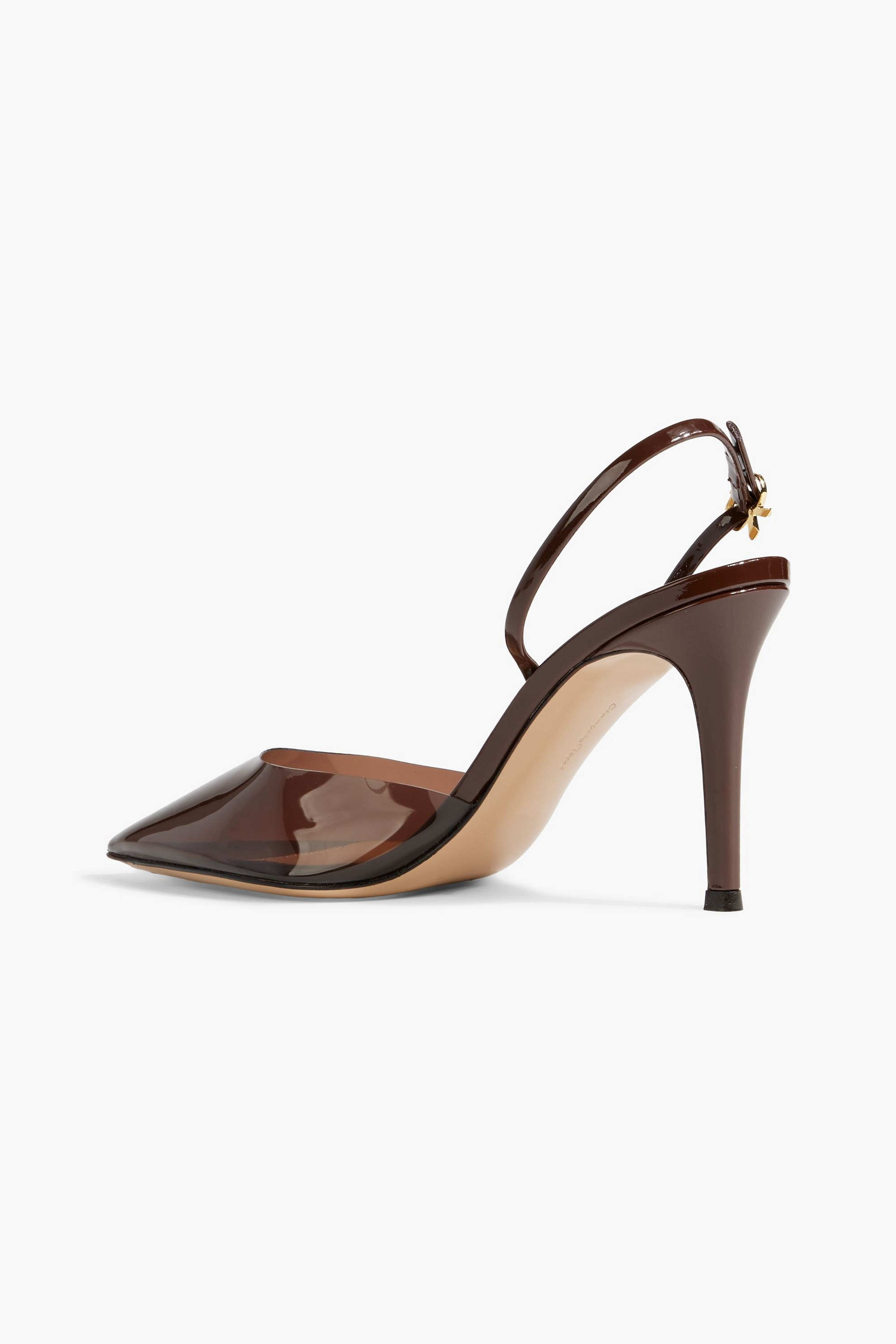 GIANVITO ROSSI - Ribbon 85 PVC and patent-leather slingback pumps