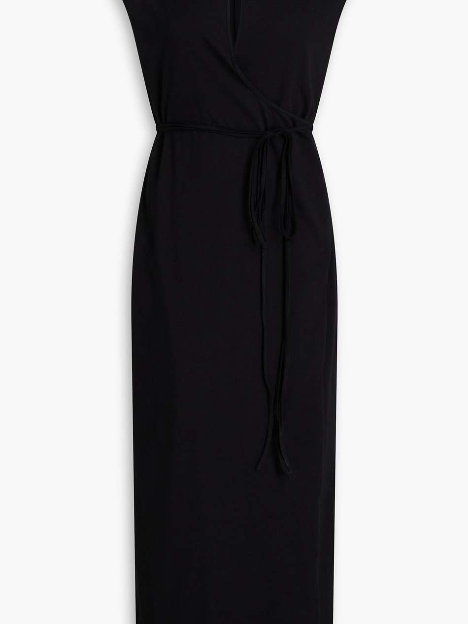 leigh cotton-jersey midi wrap dress
