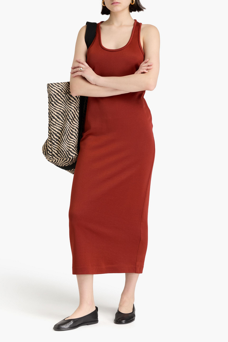  A.emery - Ilka Midikleid Aus Frottee - Rot - Uk 14 