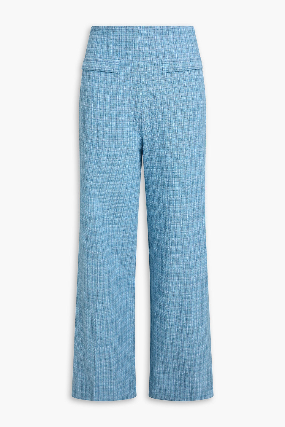 Sandro Hose Mit Weitem Bein Aus Tweed Aus Einer Baumwollmischung In Bleu