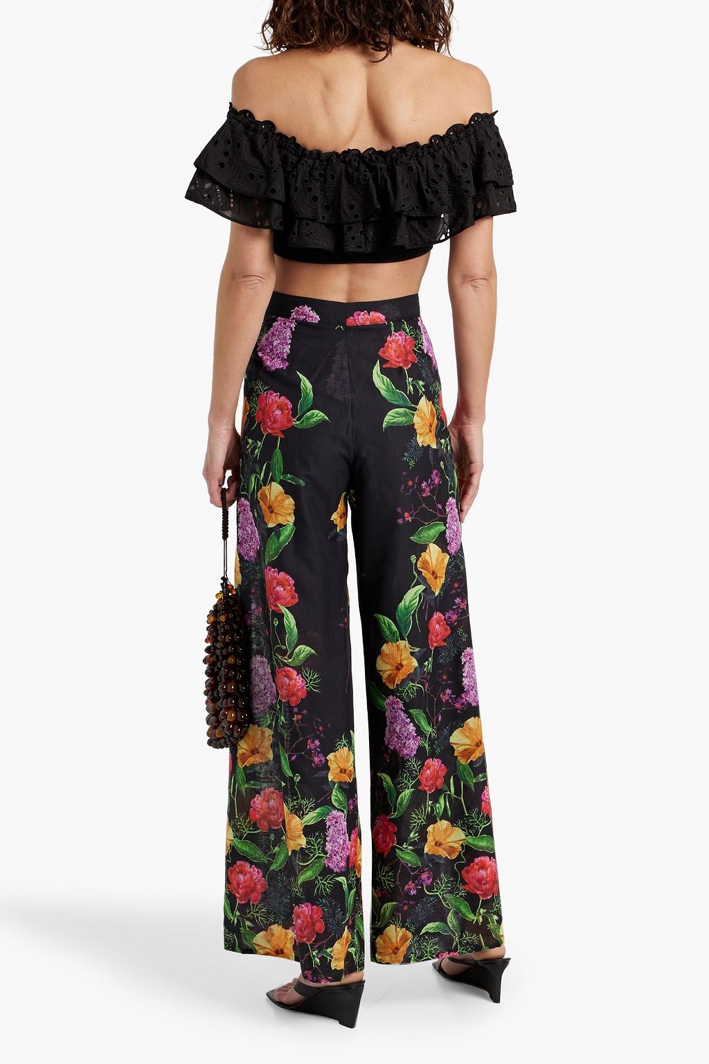 CHARO RUIZ IBIZA Floral-print cotton-voile wide-leg pants