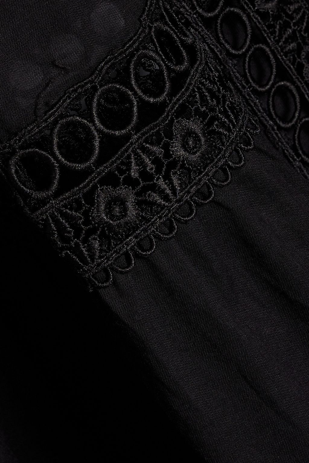 CHARO RUIZ IBIZA Guipure-lace trimmed cotton-blend voile kaftan