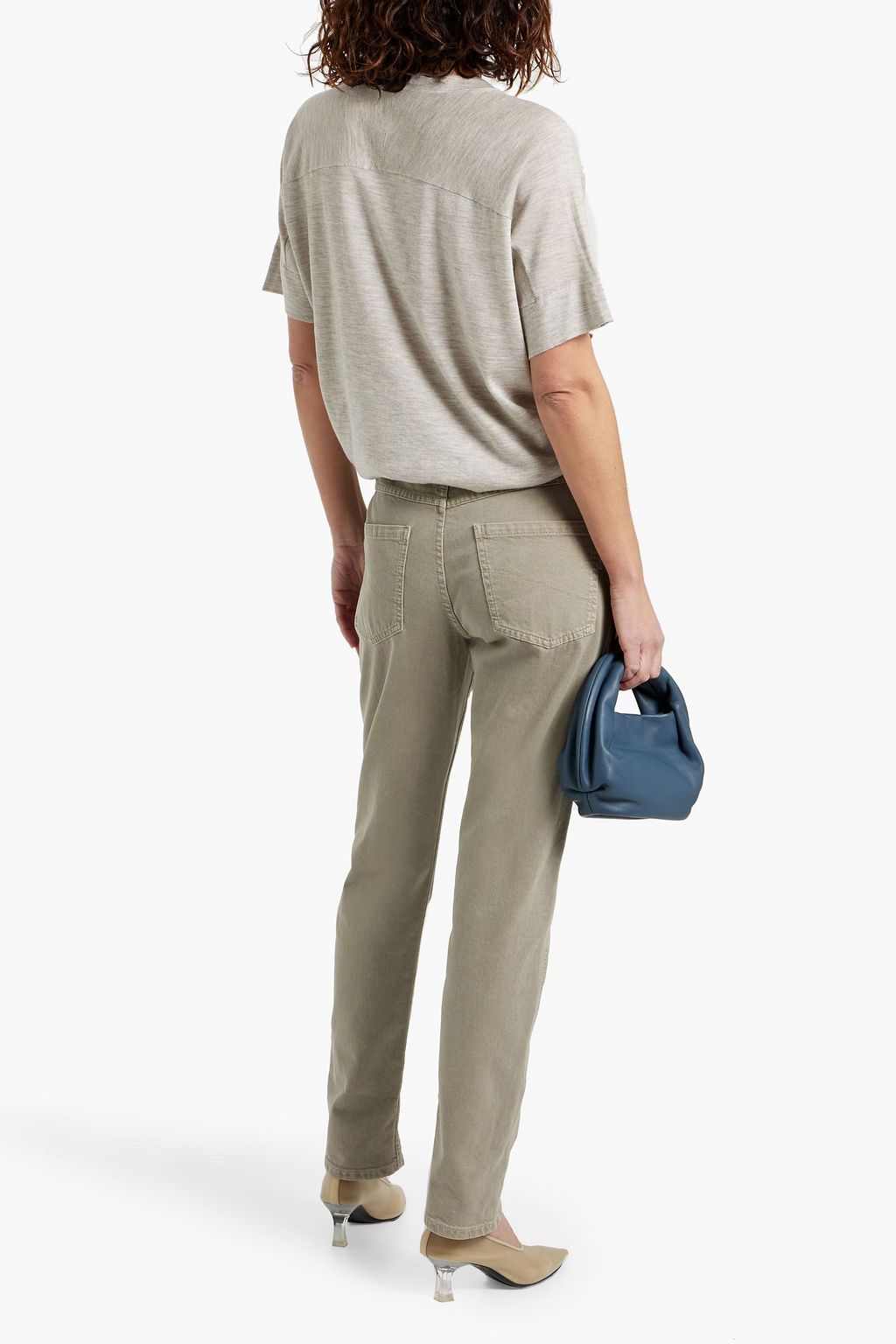 BRUNELLO CUCINELLI Bead-embellished high-rise tapered jeans