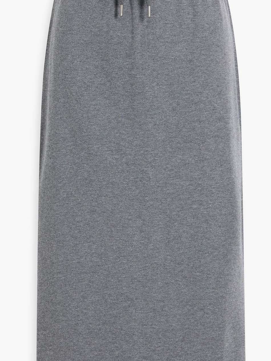french cotton-blend terry midi pencil skirt