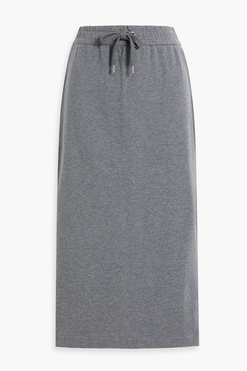 Brunello Cucinelli French Cotton-blend Terry Midi Pencil Skirt In Dark Gray