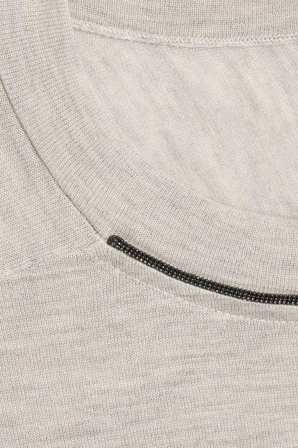 BRUNELLO CUCINELLI Bead-embellished cashmere and silk-blend sweater