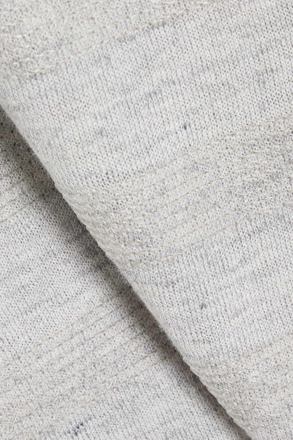 BRUNELLO CUCINELLI SEQUIN-EMBELLISHED STRIPED LINEN AND COTTON-BLEND SWEATER