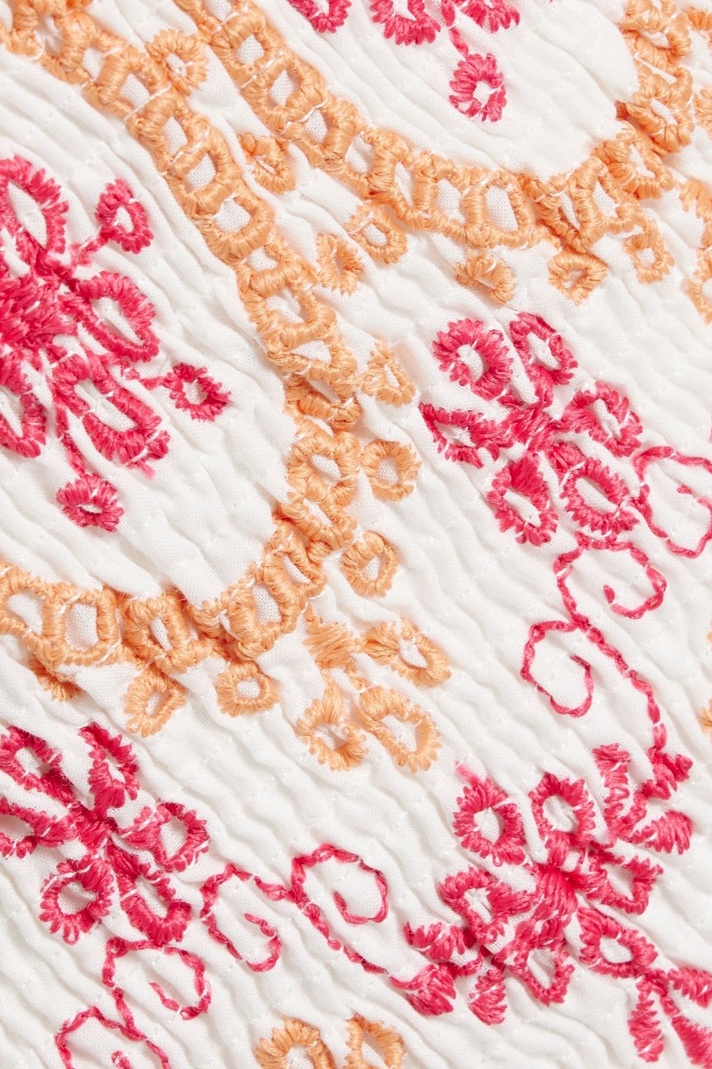 CHARO RUIZ IBIZA Paola shirred broderie anglaise cotton-blend mini skirt