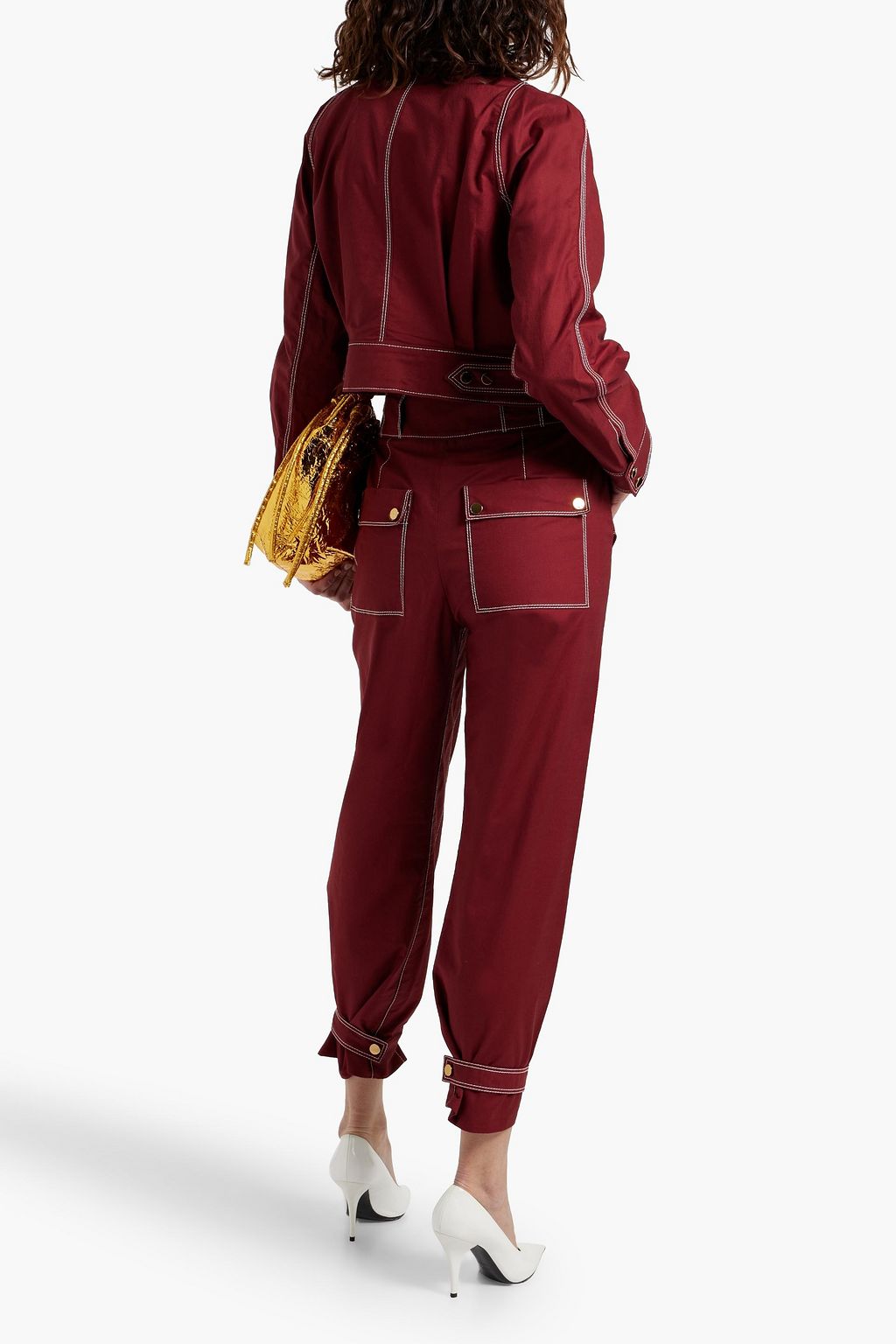 VERONICA BEARD Sigrid cropped cotton-blend twill straight-leg pants
