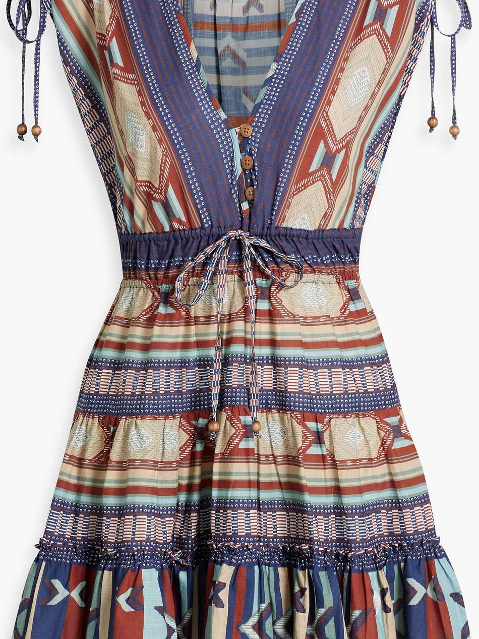mayim printed cotton-voile mini dress