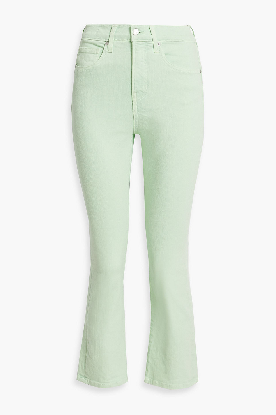 Veronica Beard Carly High-rise Kick-flare Jeans In Light Green
