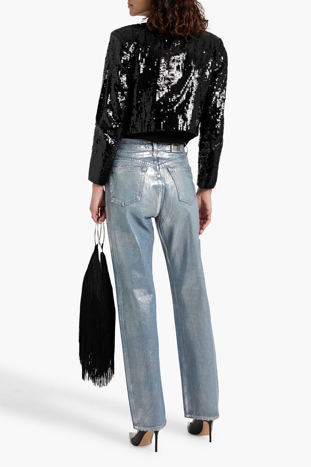 VERONICA BEARD Delony cropped sequined cotton-blend tulle jacket