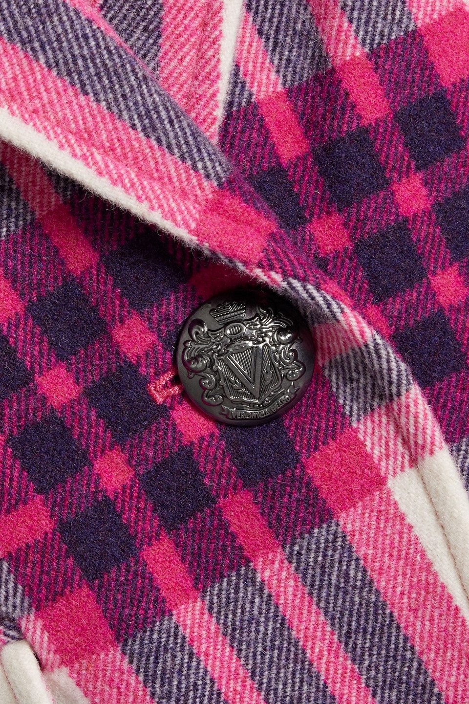 VERONICA BEARD CUTAWAY DICKEY CHECKED WOOL-BLEND BLAZER