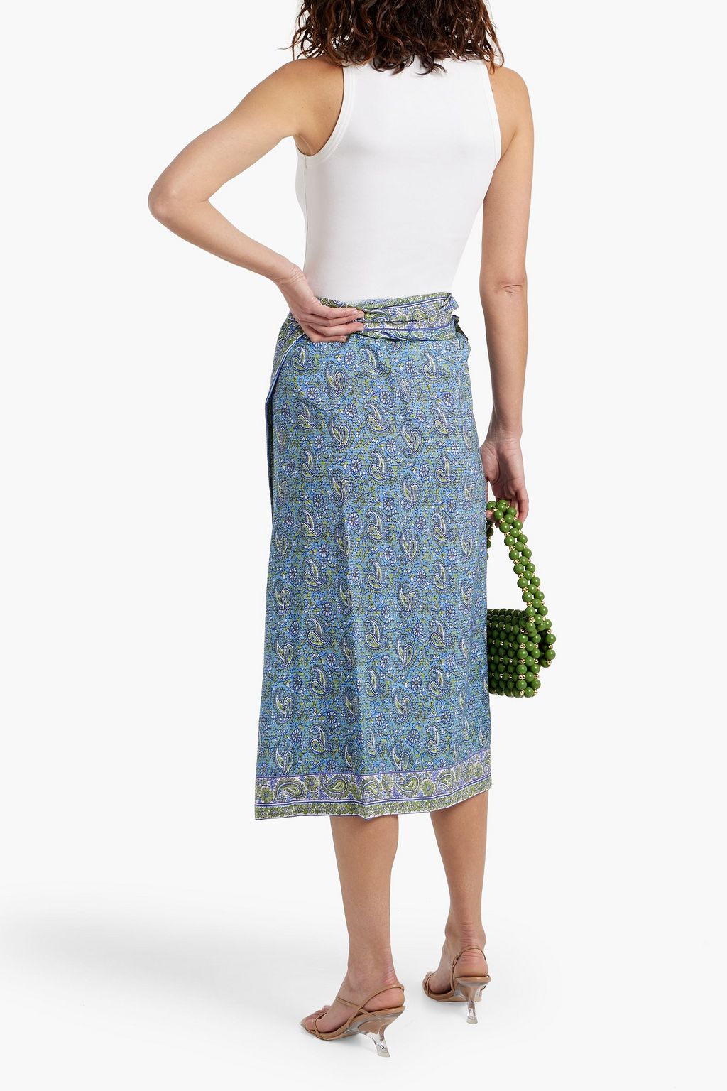 VERONICA BEARD Amura printed jacquard midi wrap skirt
