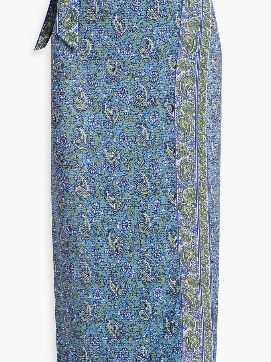 amura printed jacquard midi wrap skirt