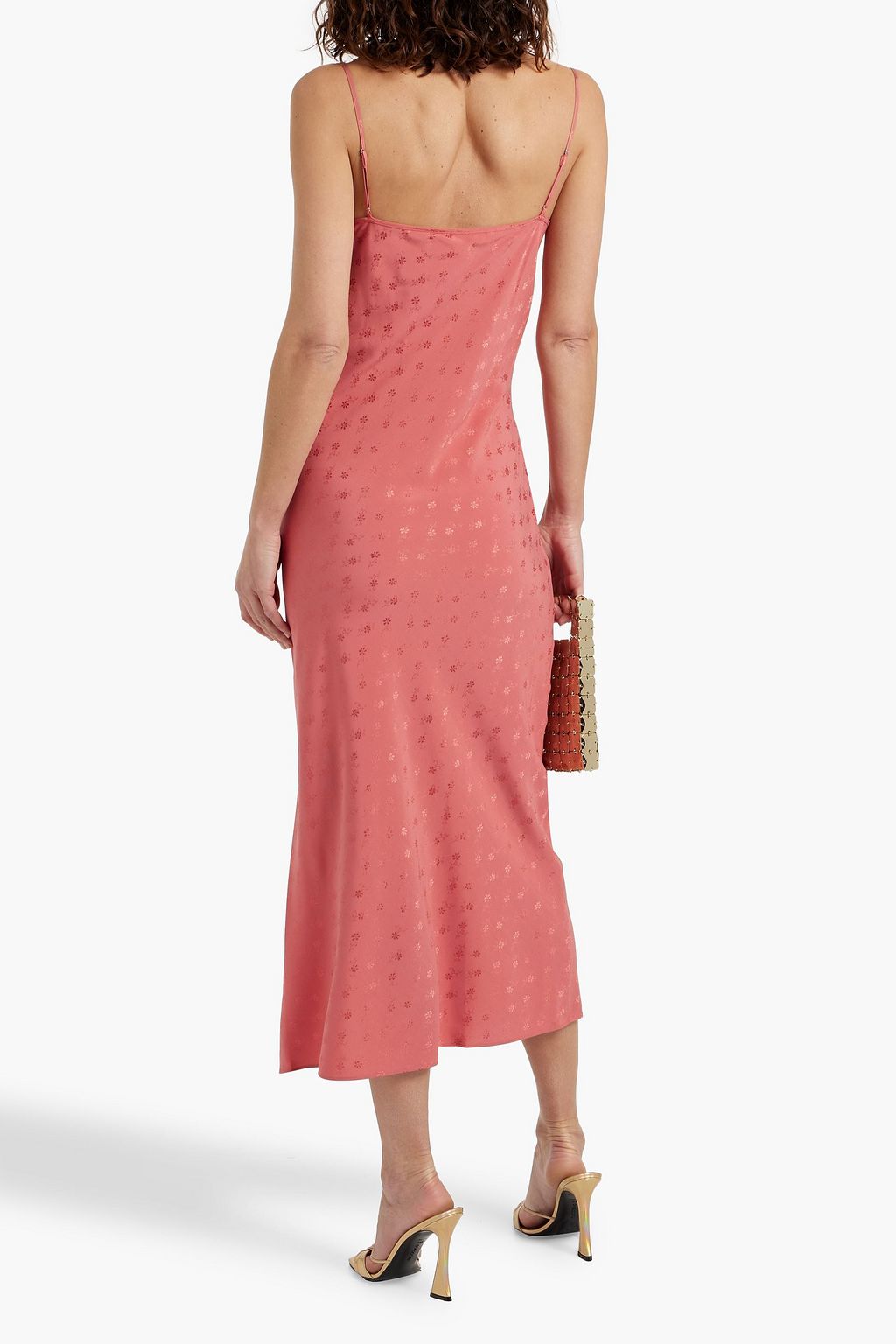 VERONICA BEARD Chapel silk-blend floral-jacquard midi slip dress